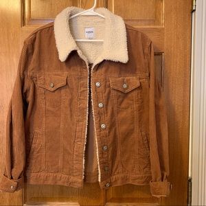 Corduroy jacket with Sherpa collar - size M